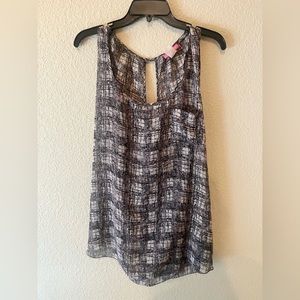Libian brand grey tank blouse criss cross back Size 3X
